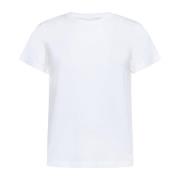 Khaite Vit Bomull Crew Neck T-shirt White, Dam