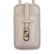 Fendi Vintage Pre-owned Laeder axelremsvskor Beige, Dam