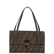 Fendi Vintage Pre-owned Canvas handvskor Brown, Dam