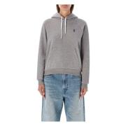 Ralph Lauren Vintage Classic Pony Stickat Hoodie Gray, Dam