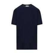 Alexander McQueen Avslappnad Bomull T-shirt Blue, Herr