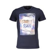 Cavalli Class Tryck Logo Kortärmad T-shirt Blue, Herr