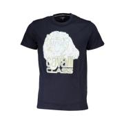 Cavalli Class Tryck Logo Kortärmad T-shirt Blue, Herr