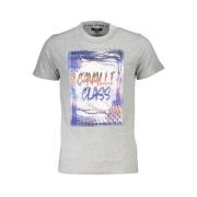 Cavalli Class Tryck Logo Rund Hals T-shirt Gray, Herr