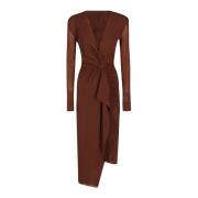 Philosophy di Lorenzo Serafini Stretch Tyl Klänning Brown, Dam