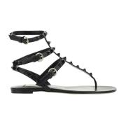 Valentino Garavani Rockstud Flip-Flop Sandaler Black, Dam