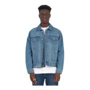 John Richmond Denimjacka med broderat logotyp Blue, Herr