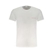 Trussardi Tryck Logo Rund Hals T-Shirt White, Herr