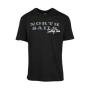 North Sails Svart bomull T-shirt med präglat logotyp Black, Herr