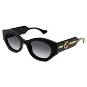 Gucci Stiliga svarta solglasögon med svarta linser Black, Dam