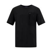 Herno Bomull Jersey Crew Neck T-shirt med Ficka Black, Herr