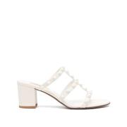 Valentino Garavani Slides Sandaler Svart med Studs White, Dam