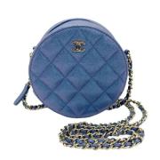 Chanel Vintage Pre-owned Laeder axelremsvskor Blue, Dam