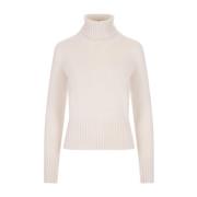 Fedeli Kashmir Turtleneck Tröja Vit White, Dam