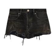 Balenciaga Vintage effekt denim shorts Black, Dam