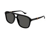 Gucci Aviator Solglasögon Svart Acetat Trendy Black, Herr