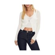 Guess Vit Sweater Trendy Design White, Dam