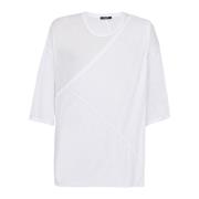 Balmain lång dubbel tjocklek bomull T-shirt White, Herr