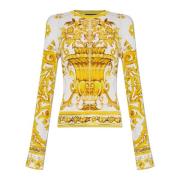 Dolce & Gabbana Tröja med 'Majolica' tryck Yellow, Dam