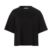 IVY OAK Boxy Bomull T-shirt i Svart Black, Dam