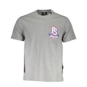 Plein Sport Grå Bomull T-Shirt med Logotyp Gray, Herr