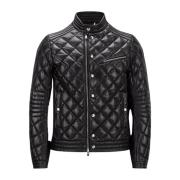 Moncler Kort Svart Zancara Bikerjacka Black, Herr