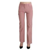 Ermanno Scervino Elegant Rosa Mid Waist Straight Byxor Pink, Dam