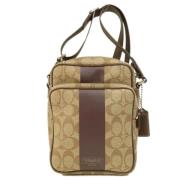 Coach Pre-owned Pre-owned Tyg axelremsvskor Beige, Dam