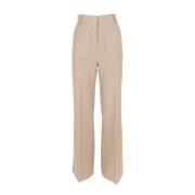 Victoria Beckham Elegant Alina Trouser för kvinnor Brown, Dam