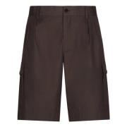 Dolce & Gabbana Brun Bomull Poplin Bermuda Shorts Brown, Herr