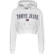 Tommy Jeans Retro Cropped Hoodie Vit White, Dam