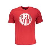 North Sails Tryck Logo Rund Hals T-Shirt Red, Herr
