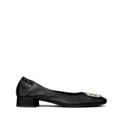 Tory Burch Svarta Läder Slip-On Skor med Double T Black, Dam