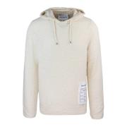 Amaránto Bouclé Hoodie Löst Passform Vit Tröja Beige, Herr