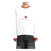 Kapital Blommig Cookie Pocket Crew Sweatshirt White, Herr