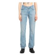 Helmut Lang Ljusblå Low-Rise Jeans Blue, Dam