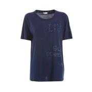 Liu Jo Klassisk T-shirt för vardagsbruk Blue, Dam