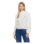 Liu Jo Puff Sleeve Cream Sweater Beige, Dam