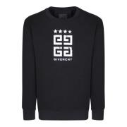 Givenchy Svart Sweatshirt Rundhals Logotyp Tryck Black, Herr