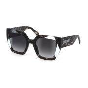 Just Cavalli Stiliga solglasögon svart-vit med grå linser Black, Unise...