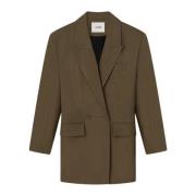 Aeron Boxy Shoulder Blazer Green, Dam