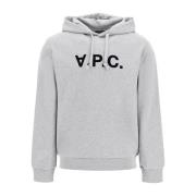 A.p.c. Kontrast Logo Hoodie Gray, Dam