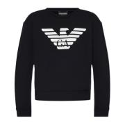 Emporio Armani Sweatshirt med logotyp Black, Dam