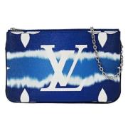 Louis Vuitton Vintage Pre-owned Tyg axelremsvskor Blue, Dam