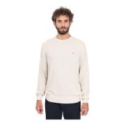 Tommy Hilfiger Beige Crew-Neck Sweater med Honeycomb Weave Beige, Herr