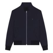 Givenchy Blå Harrington Krage Jacka med 4G Metallstycke Blue, Herr