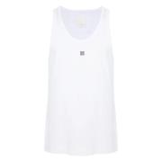Givenchy Broderad Logotyp Vita T-shirts och Polos White, Herr