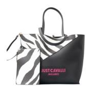 Just Cavalli Grundläggande Shopper-Sket Väska för Kvinnor Black, Dam