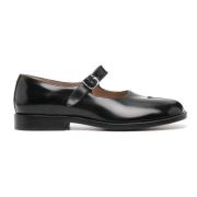 Maison Margiela Svarta läderloafers med Tabi tå Black, Dam