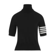 Thom Browne Svart Turtle Neck Tröja Black, Dam